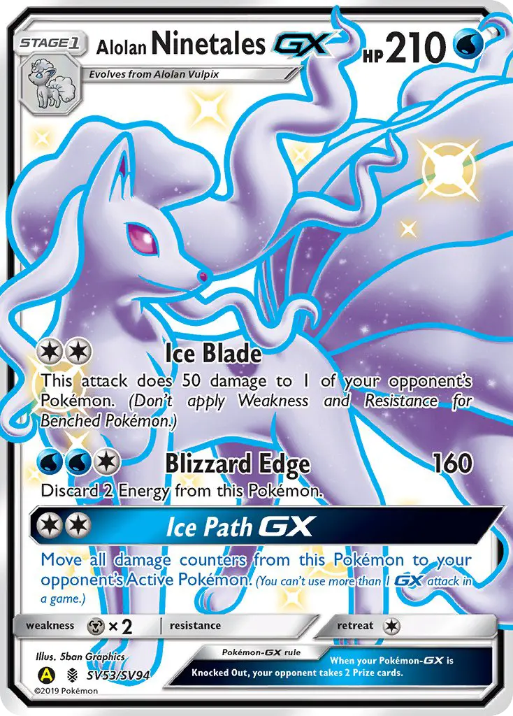Alolan Ninetales-GX, Hidden Fates Shiny Vault #SV53