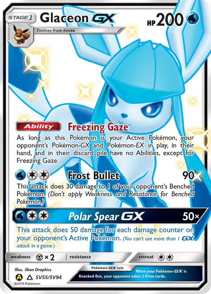 Glaceon-GX, Hidden Fates Shiny Vault #SV55