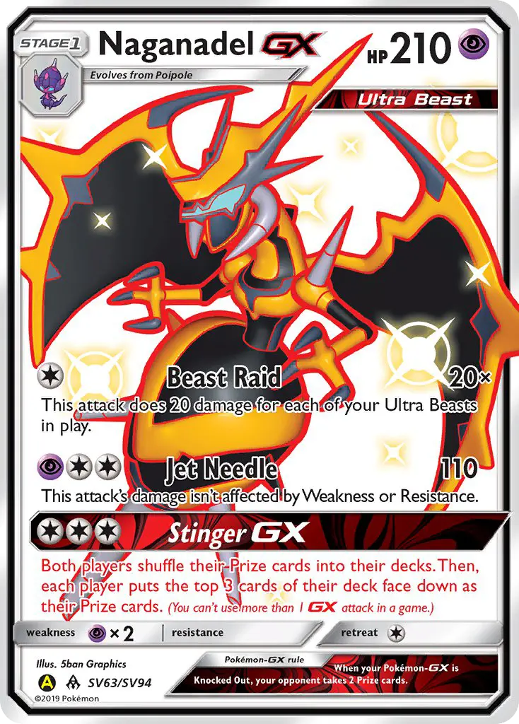 Naganadel-GX, Hidden Fates Shiny Vault #SV63