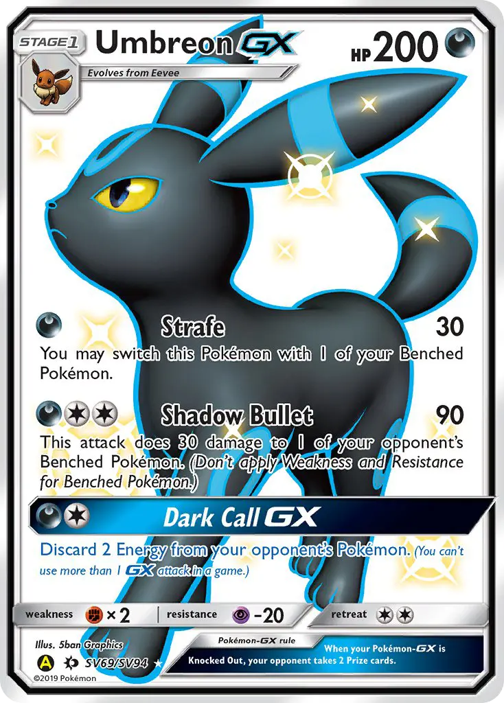 Umbreon-GX, Hidden Fates Shiny Vault #SV69