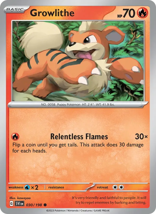 Growlithe, Scarlet & Violet #30