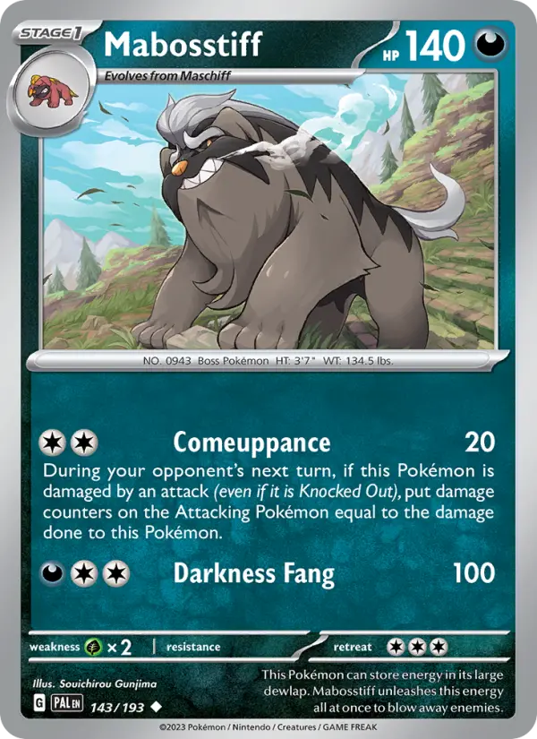Mabosstiff, Paldea Evolved #143