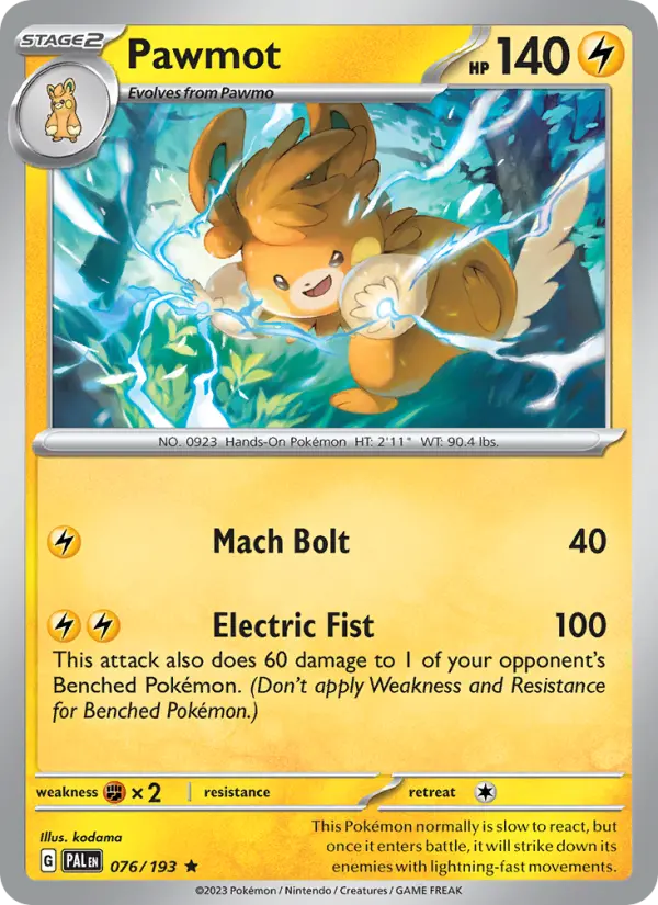 Pawmot, Paldea Evolved #76