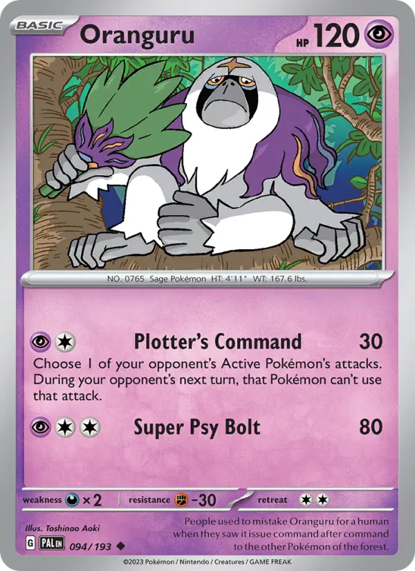 Oranguru, Paldea Evolved #94