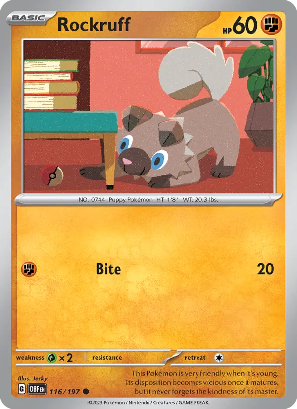 Rockruff, Obsidian Flames #116
