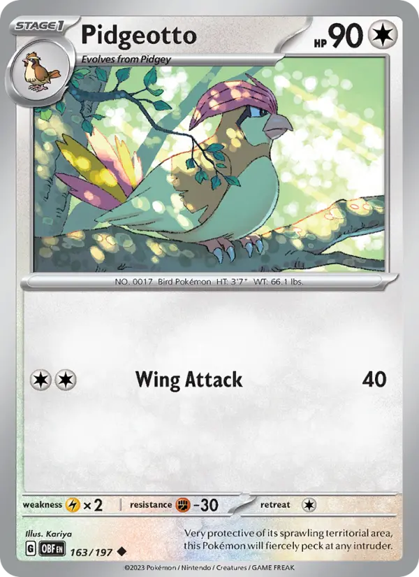 Pidgeotto, Obsidian Flames #163