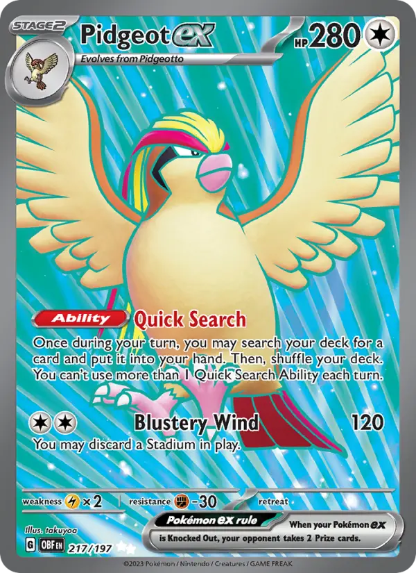 Pidgeot ex, Obsidian Flames #217