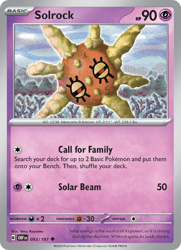 Solrock, Obsidian Flames #93