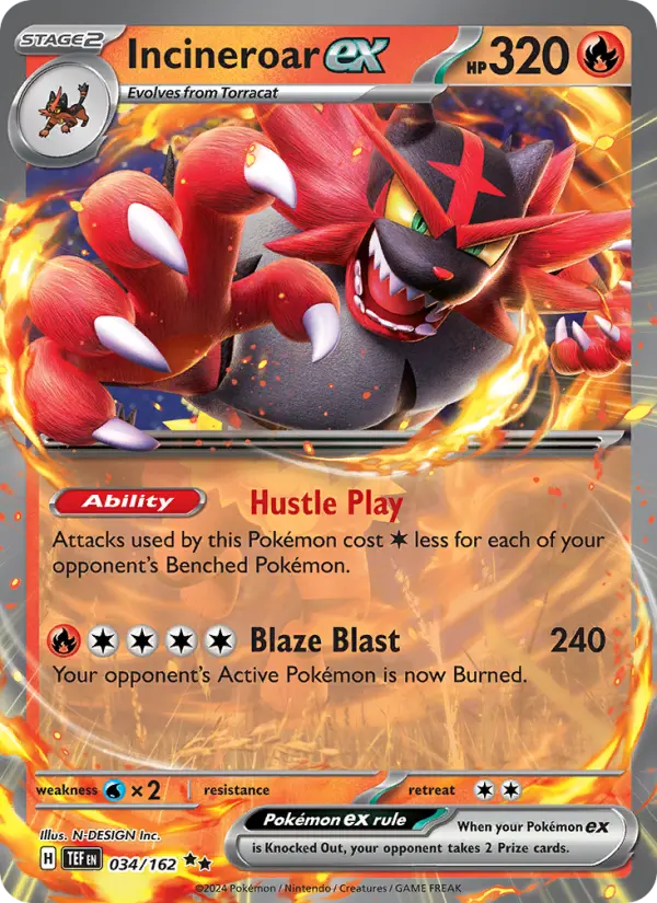Incineroar ex, Temporal Forces #34