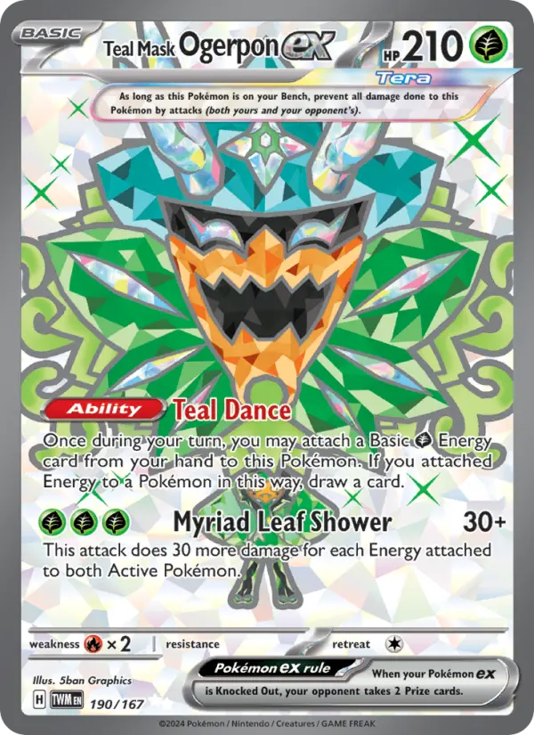 Teal Mask Ogerpon ex, Twilight Masquerade #190