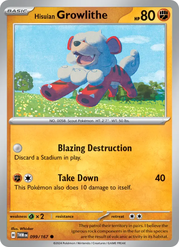 Hisuian Growlithe, Twilight Masquerade #99