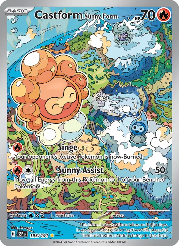 Castform Sunny Form, Surging Sparks #195