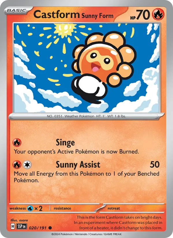 Castform Sunny Form, Surging Sparks #20