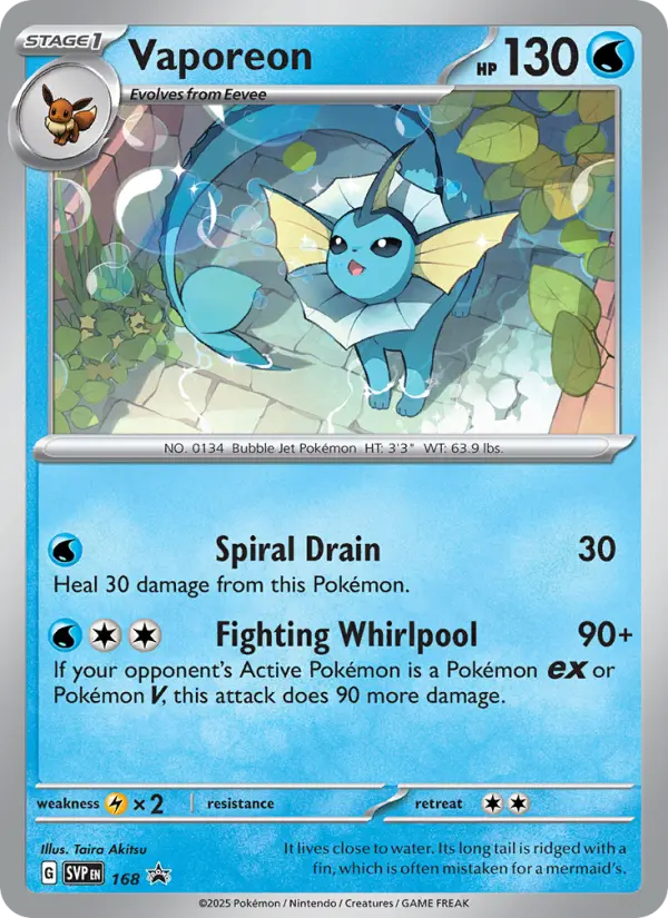 Vaporeon, SVP Black Star Promos #168