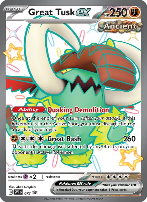 Great Tusk ex, SVP Black Star Promos #72
