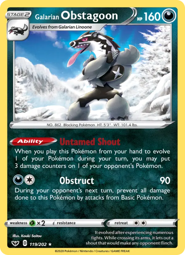Galarian Obstagoon, Sword & Shield #119
