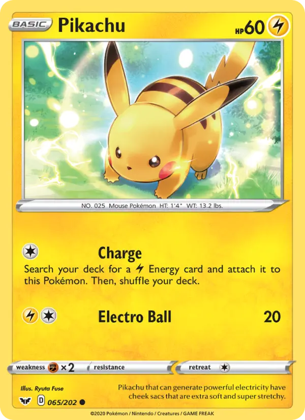 Pikachu, Sword & Shield #65