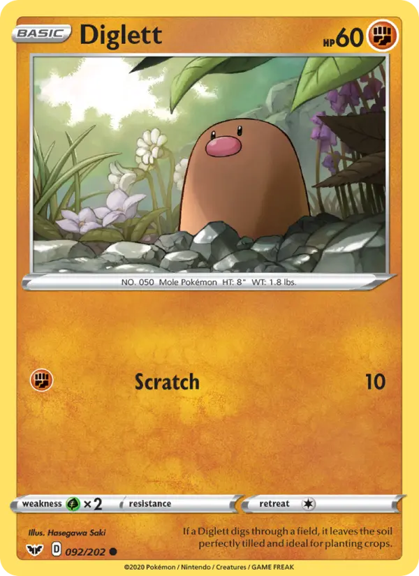 Diglett, Sword & Shield #92
