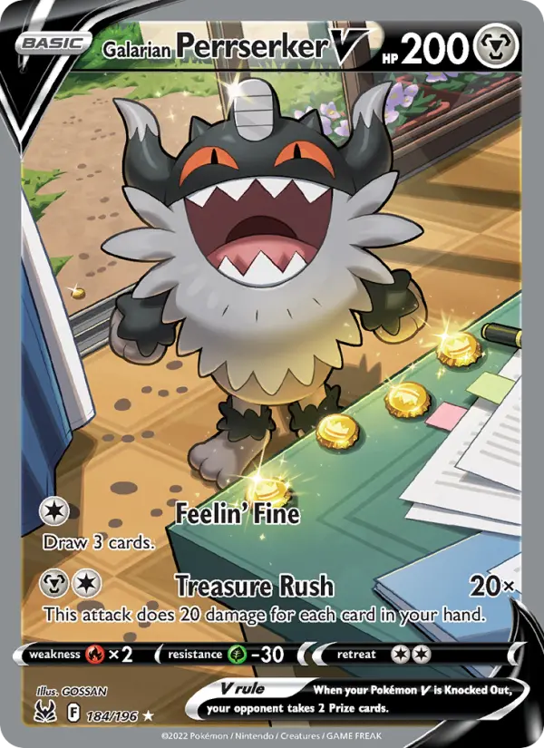 Galarian Perrserker V, Lost Origin #184