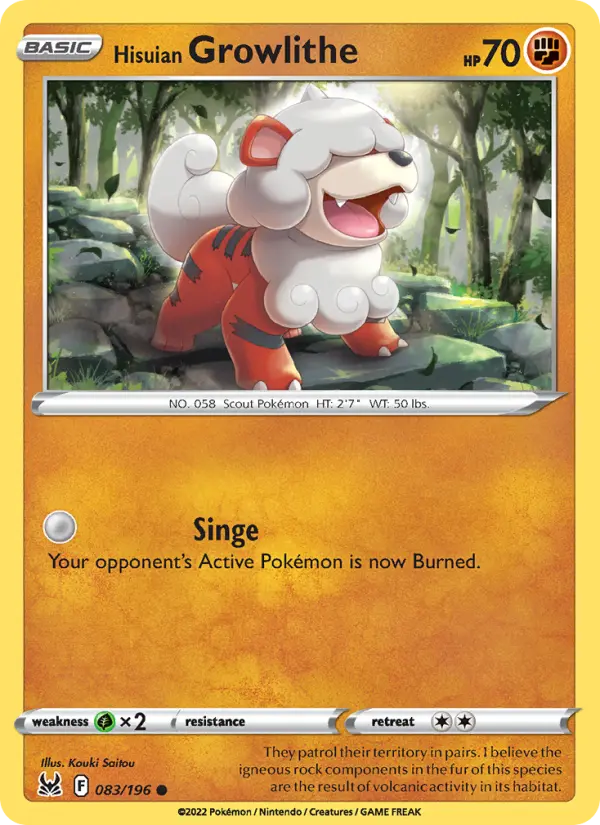 Hisuian Growlithe, Lost Origin #83