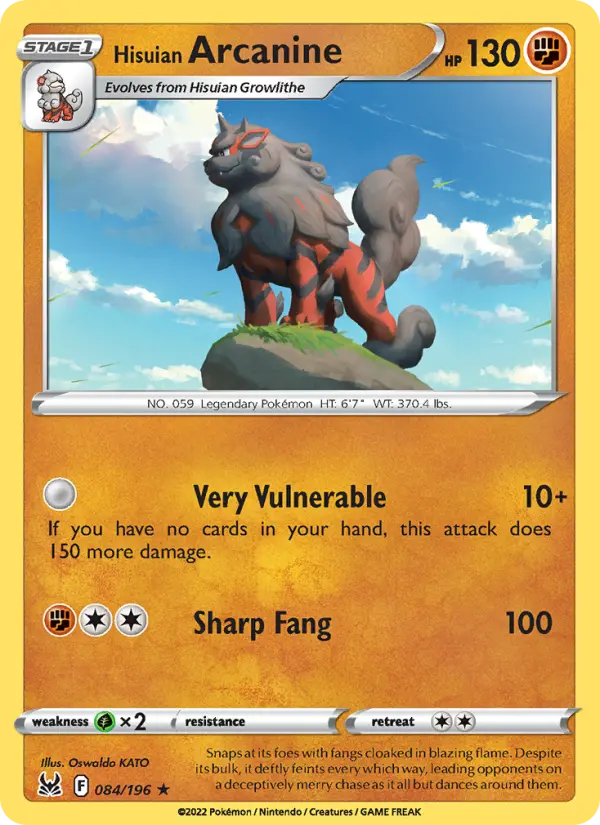 Hisuian Arcanine, Lost Origin #84