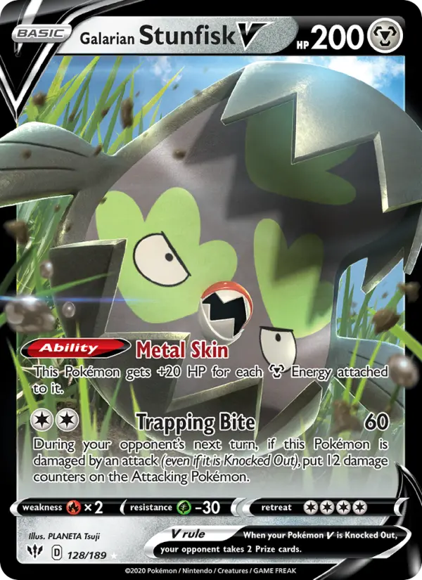 Galarian Stunfisk V, Darkness Ablaze #128