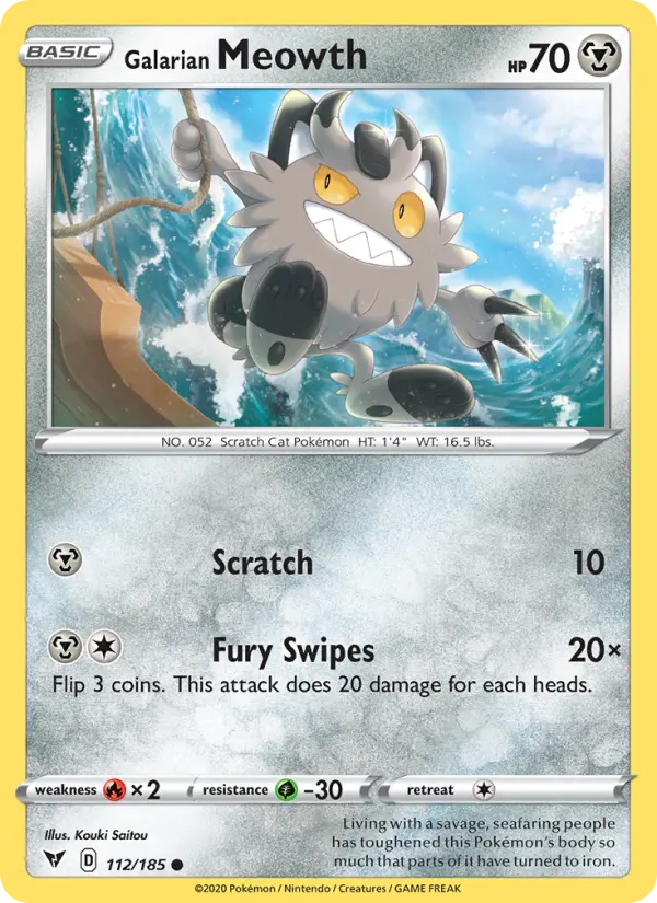 Galarian Meowth, Vivid Voltage #112