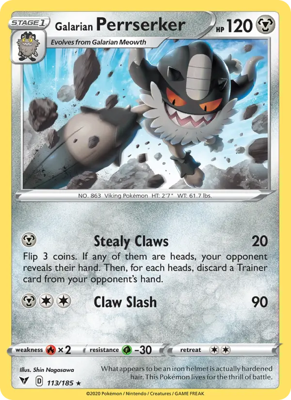Galarian Perrserker, Vivid Voltage #113