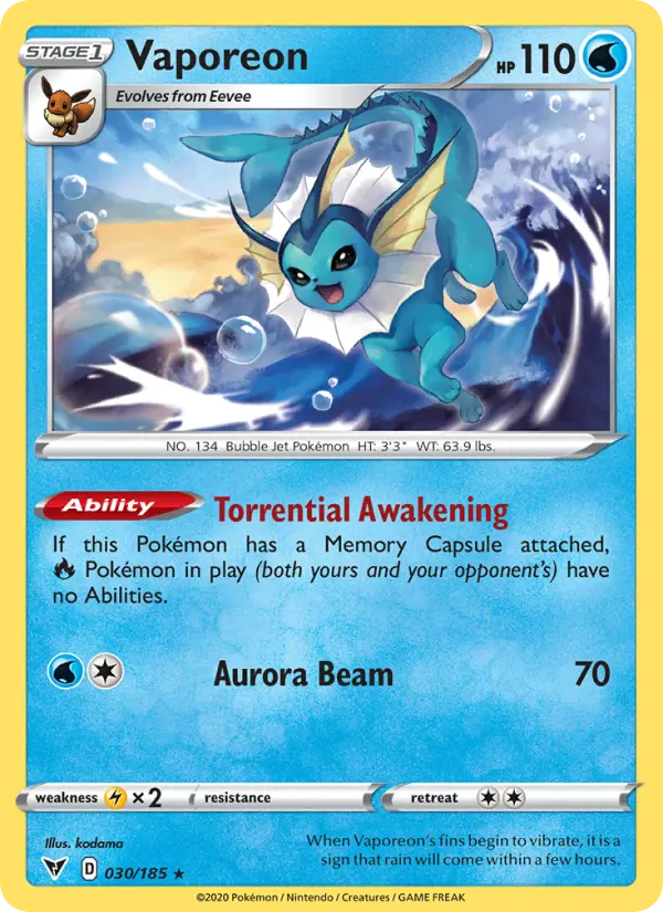 Vaporeon, Vivid Voltage #30