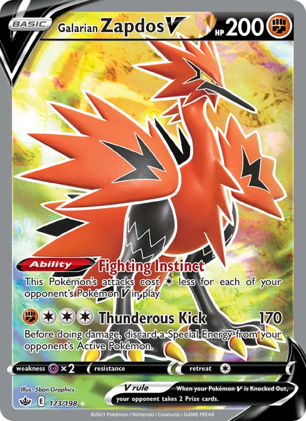Galarian Zapdos V, Chilling Reign #173