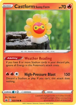 Castform Sunny Form, Chilling Reign #22/198
