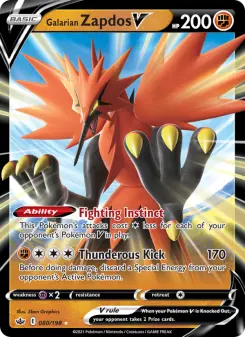 Galarian Zapdos V, Chilling Reign #80/198