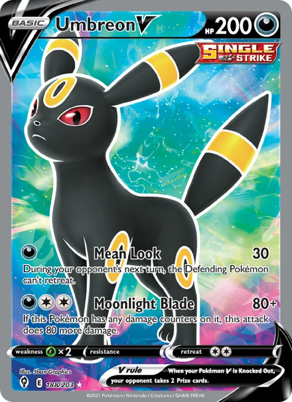 Umbreon V, Evolving Skies #188
