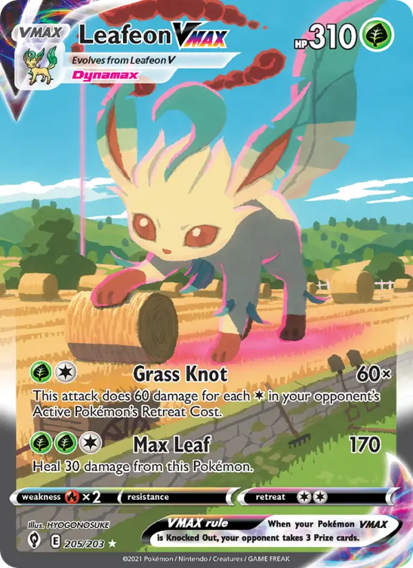 Leafeon VMAX, Evolving Skies #205
