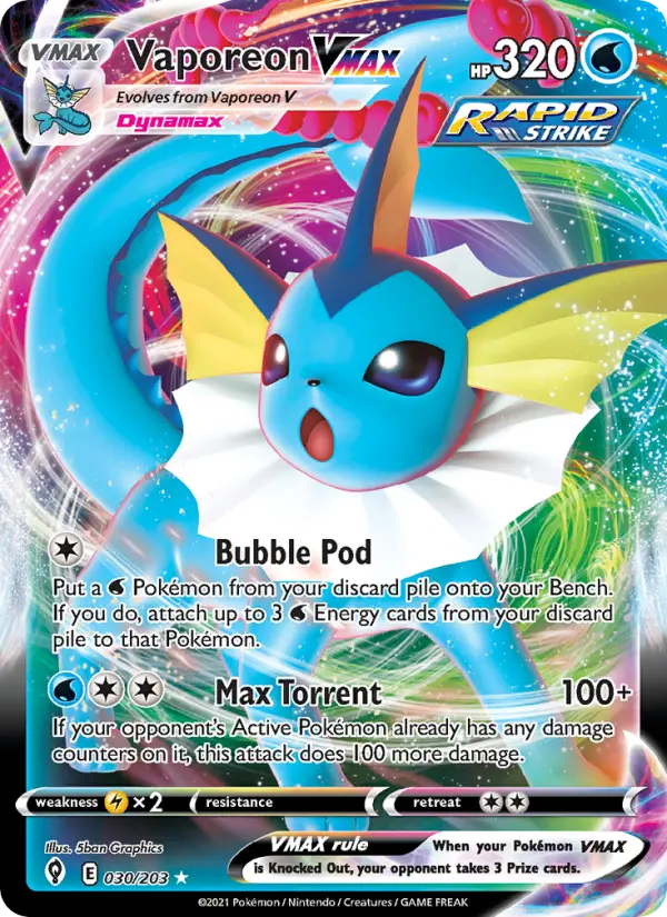 Vaporeon VMAX, Evolving Skies #30