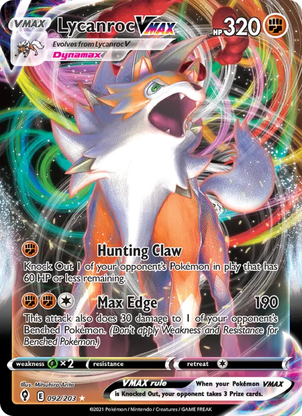 Lycanroc VMAX, Evolving Skies #92