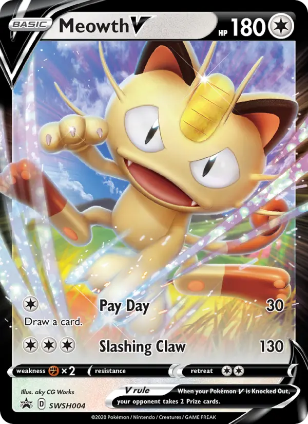 Meowth V, SWSH Black Star Promos #SWSH4