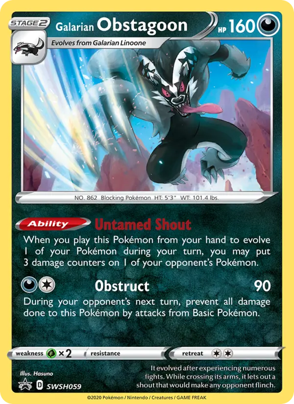 Galarian Obstagoon, SWSH Black Star Promos #SWSH59